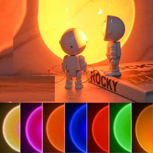 Astronaut Sunset Lamp - Rechargeable LED Projector Light
